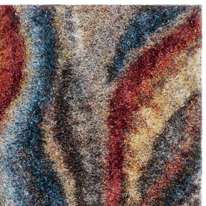 Ebern Designs Delma Performance Rust/Blue/Beige Rug & Reviews Wayfair